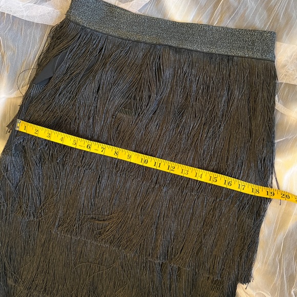Mare Mare x Anthropologie Fringe Tiered Midi Skirt with Glitter Waistband Size M - Picture 5 of 8